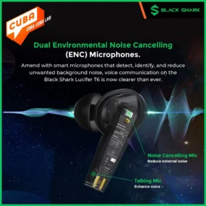 Black Shark Lucifer T6 TWS Earbuds Bluetooth 5.2 Gaming Wireless Earphones 35ms Ultra-Low Latency I Dual Operation Modes